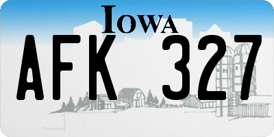 IA license plate AFK327