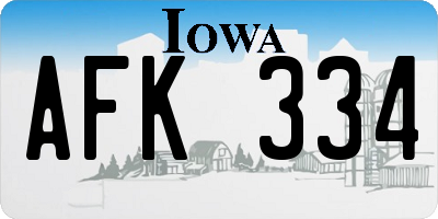 IA license plate AFK334