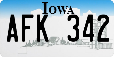 IA license plate AFK342