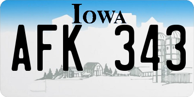 IA license plate AFK343