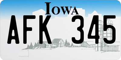 IA license plate AFK345