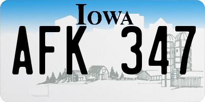 IA license plate AFK347