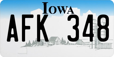 IA license plate AFK348