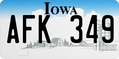 IA license plate AFK349