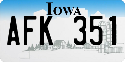IA license plate AFK351