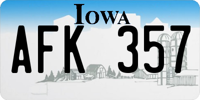 IA license plate AFK357