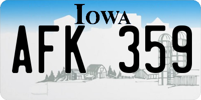 IA license plate AFK359