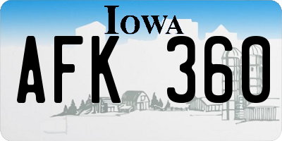 IA license plate AFK360