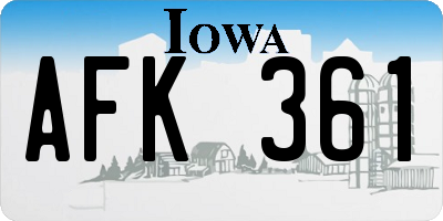IA license plate AFK361