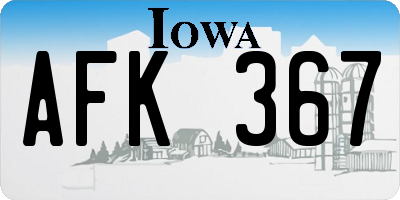 IA license plate AFK367