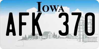 IA license plate AFK370