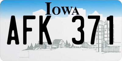 IA license plate AFK371