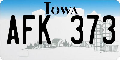 IA license plate AFK373
