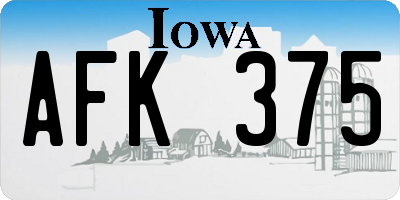 IA license plate AFK375