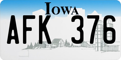 IA license plate AFK376