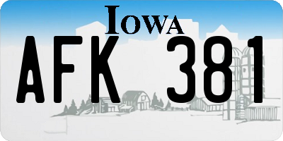 IA license plate AFK381