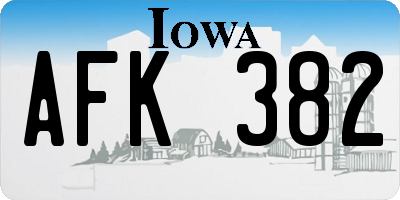 IA license plate AFK382