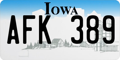 IA license plate AFK389