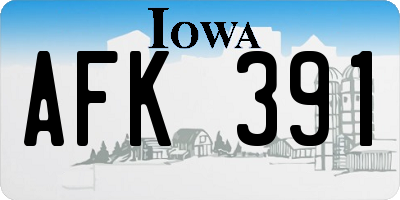 IA license plate AFK391