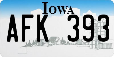 IA license plate AFK393