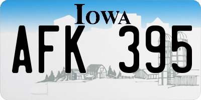 IA license plate AFK395