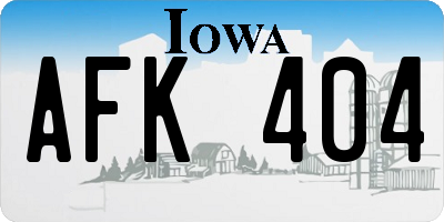 IA license plate AFK404