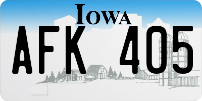 IA license plate AFK405