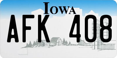 IA license plate AFK408