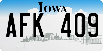 IA license plate AFK409