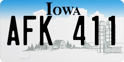 IA license plate AFK411