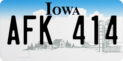 IA license plate AFK414