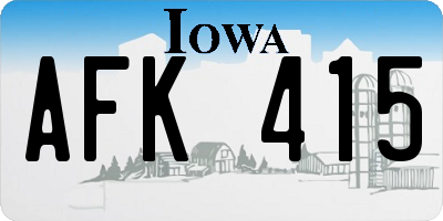 IA license plate AFK415