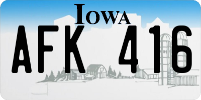 IA license plate AFK416