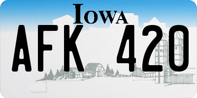 IA license plate AFK420