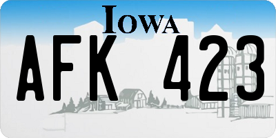 IA license plate AFK423