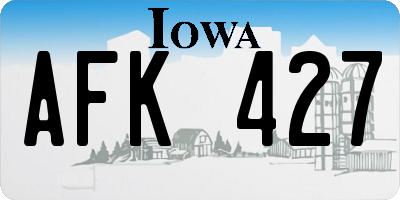 IA license plate AFK427