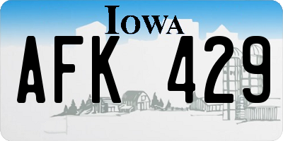 IA license plate AFK429