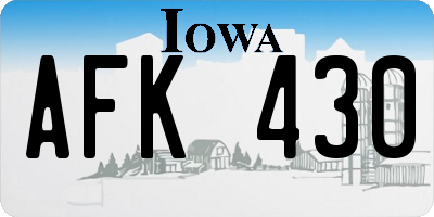 IA license plate AFK430