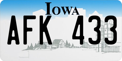 IA license plate AFK433