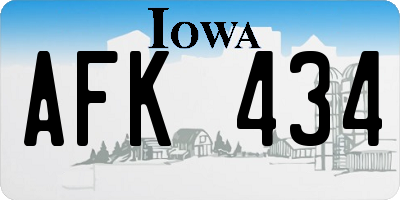 IA license plate AFK434