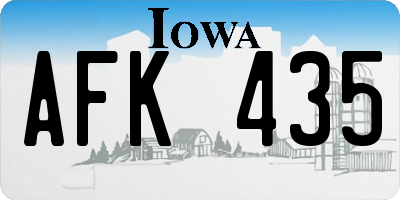 IA license plate AFK435