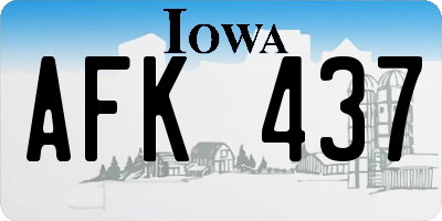 IA license plate AFK437