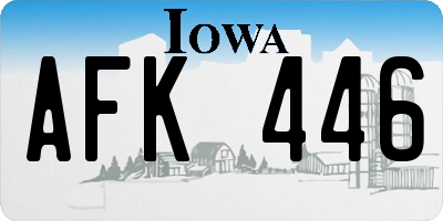 IA license plate AFK446