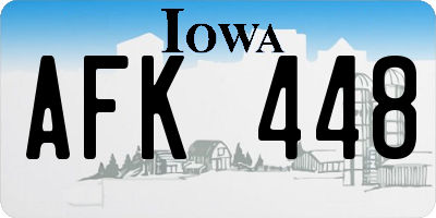 IA license plate AFK448