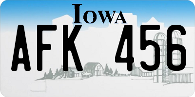 IA license plate AFK456