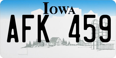 IA license plate AFK459