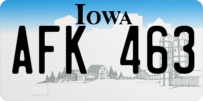 IA license plate AFK463