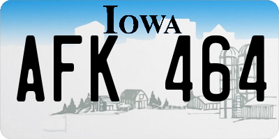 IA license plate AFK464