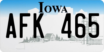 IA license plate AFK465