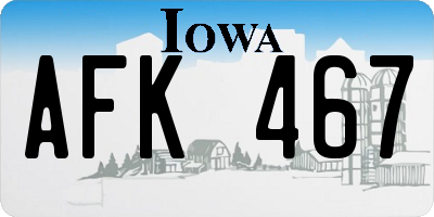 IA license plate AFK467